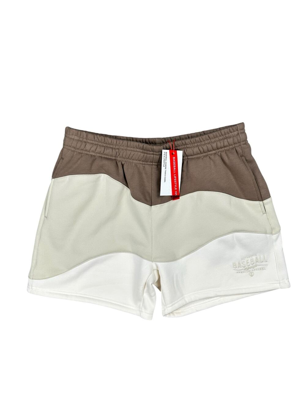 Baseball Lifestyle 101 B101 BSBL Wave Sweatshorts Neutral NWT — Size Medium